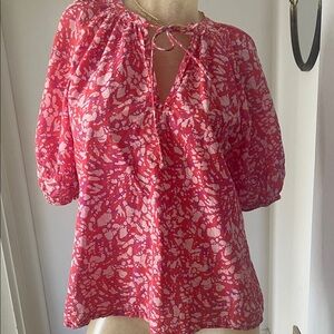 House of Harlow 1960 Pink and White Blouse